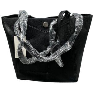 Jessica Moore Essentials Tote Bag Purse Black large handbag 2 handles READ NEW